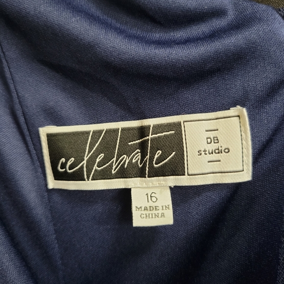 Crisscross Off the Shoulder Mesh Bridesmaid Marine - Picture 7 of 7